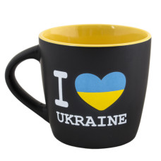 Горнятко I Love Ukraine, чорно з кольоровою серединою