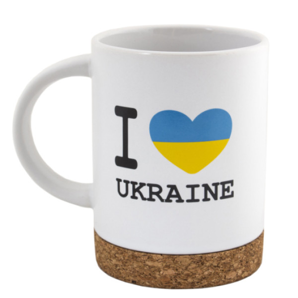 Горнятко I Love Ukraine, з корком