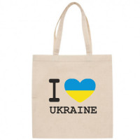 Сумка бавовняна I love Ukraine, бежева 200 г(м2)
