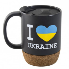 Горнятко I Love Ukraine, біле з кришкою