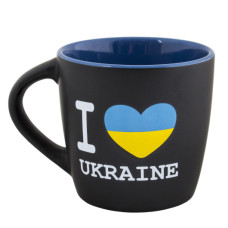 Горнятко I Love Ukraine, чорно з кольоровою серединою