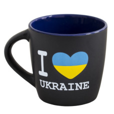 Горнятко I Love Ukraine, чорно з кольоровою серединою