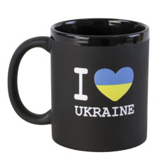 Горнятко I Love Ukraine, чорне, матове