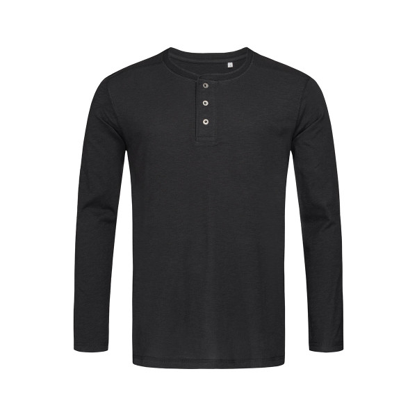 SHAWN Long Sleeve Henley T-shirt, M