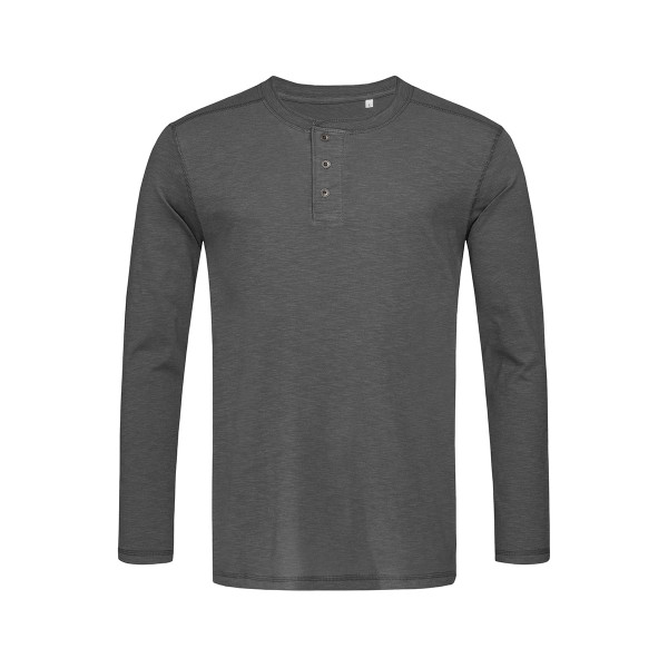 SHAWN Long Sleeve Henley T-shirt, M