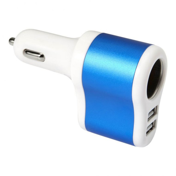 Автомобільний зарядний пристрій 2 порти USB 2.0 + розгалужувач