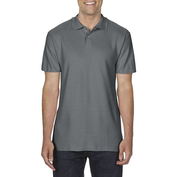 SOFTSTYLE® ADULT DOUBLE PIQUE POLO, L