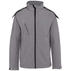 LADIES` DETACHABLE HOODED SOFTSHELL JACKET, L