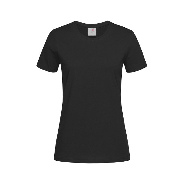 Футболка Stedman Classic Women, бавовна 155 г/м2, чорна (BLO), XS