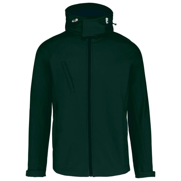 MEN`S DETACHABLE HOODED SOFTSHELL JACKET , S