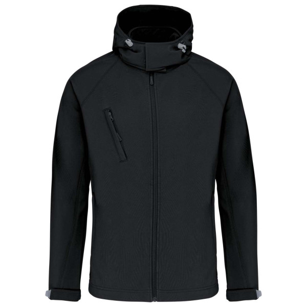 MEN`S DETACHABLE HOODED SOFTSHELL JACKET , S