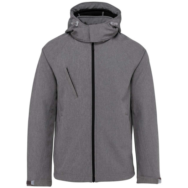MEN`S DETACHABLE HOODED SOFTSHELL JACKET , S