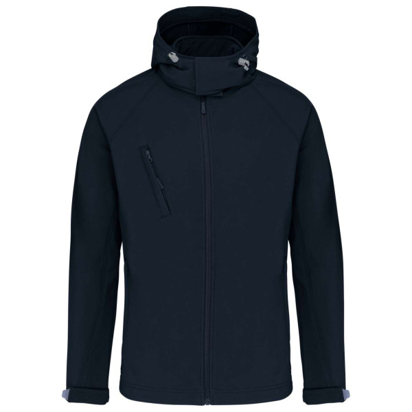 MEN`S DETACHABLE HOODED SOFTSHELL JACKET , S