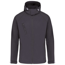 MEN`S DETACHABLE HOODED SOFTSHELL JACKET , S