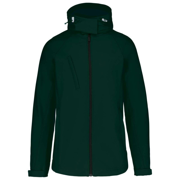 LADIES` DETACHABLE HOODED SOFTSHELL JACKET, S