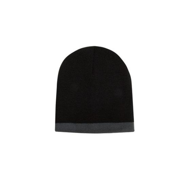 ROLL DOWN TWO TONE ACRYLIC BEANIE