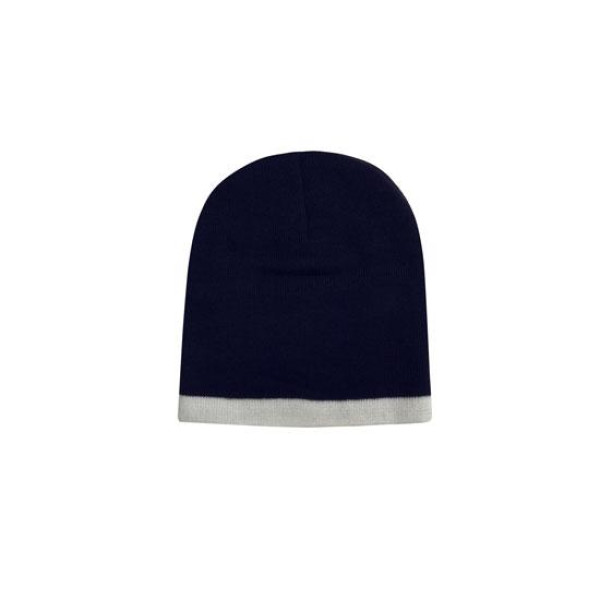 ROLL DOWN TWO TONE ACRYLIC BEANIE