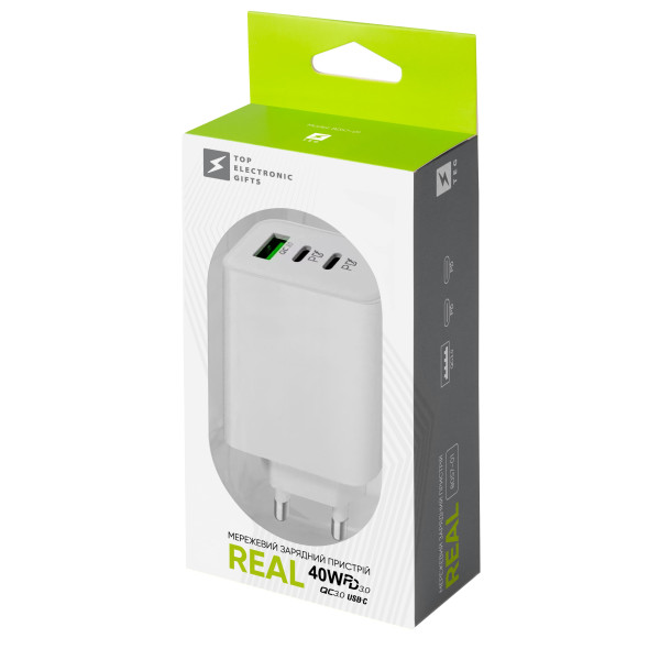 Мережевий зарядний пристрій 40W Real, TM TEG Мережевий зарядний пристрій 40W Real, TM TEG