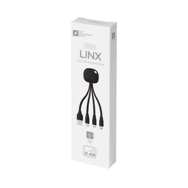 Зарядний кабель 3 в 1 з підсвідкою Linx, ТМ TEG